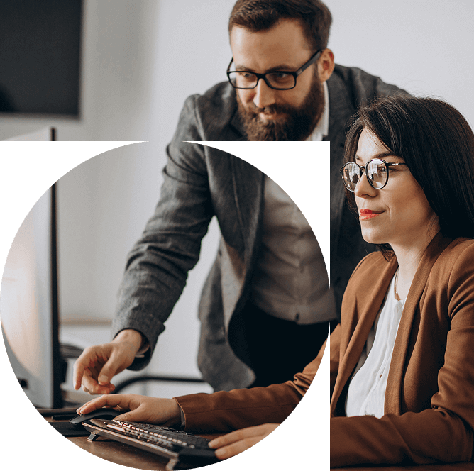 Engineers reviewing inspection report