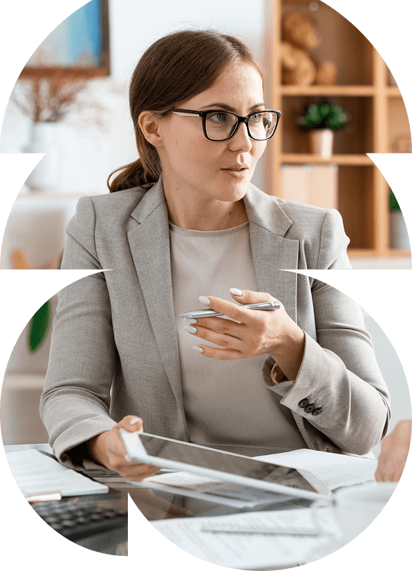 Laboratory professional inspecting sample